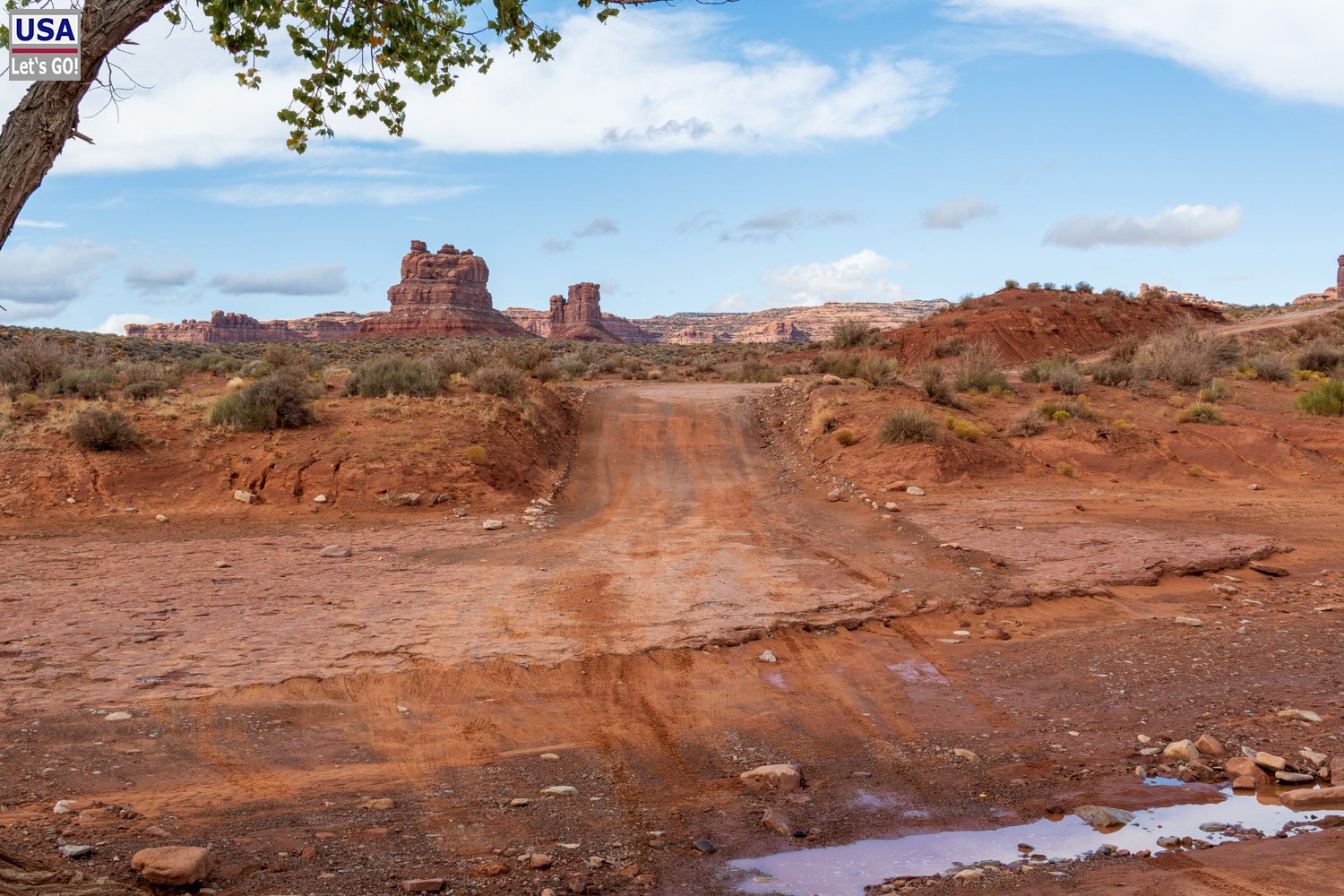 Zwillingsfelsen entlang der Piste im Valley of the Gods